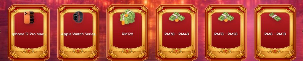 Spin wheel prizes including MYR388, Free Telegram RM5, iPhone 17 Pro Max and cash rewards